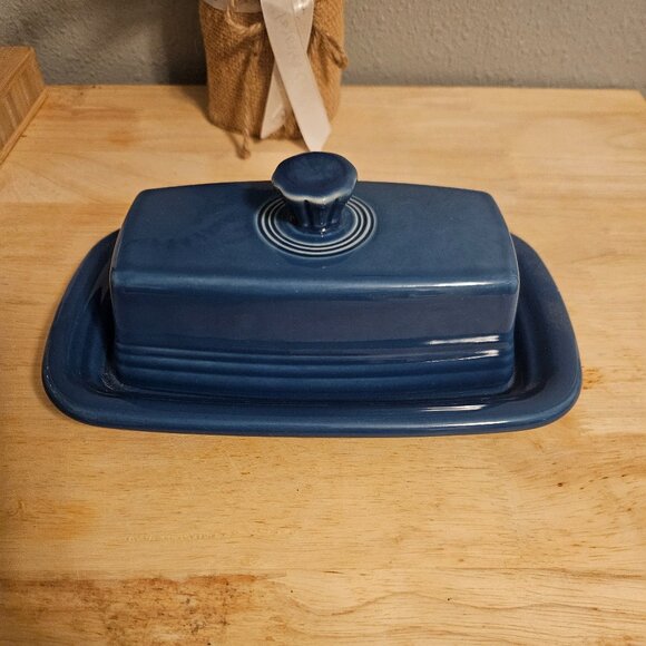 Fiesta Blue Butter Dish - Picture 1 of 9